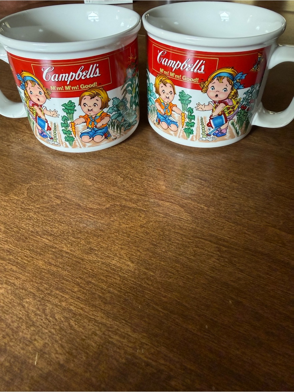 Campbell's Red Kids Illustration Ceramic Mug Pair